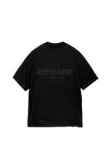 Black Represent Owners Club T-Shirt featuring bold logo print on the back for stylish casual wear