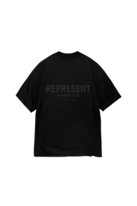 Black Represent Owners Club T-Shirt featuring bold logo print on the back for stylish casual wear