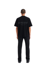Back view of Represent Owners Club T-Shirt in black featuring bold logo design