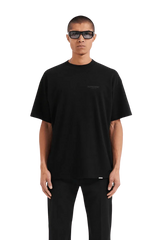 Represent Owners Club T-Shirt in Black with a relaxed fit and minimal logo detail