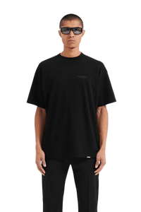 Represent Owners Club T-Shirt in Black with a relaxed fit and minimal logo detail