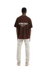 Men's Represent Owners Club T-Shirt in brown with bold back logo design for casual wear