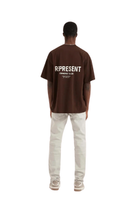 Men's Represent Owners Club T-Shirt in brown with bold back logo design for casual wear