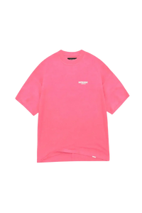 Represent Owners Club T-Shirt in vibrant pink with relaxed fit and logo detail.