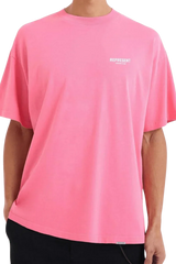 Pink Represent Owners Club T-Shirt with a bold logo for stylish casual wear
