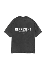 Represent Owners Club Vintage T-Shirt in black with bold white lettering on the back
