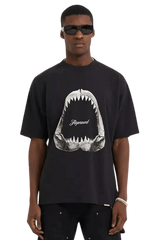 Represent Shark Jaws Tee featuring a bold shark mouth graphic on a black t-shirt
