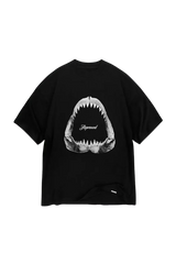Represent Shark Jaws Tee featuring a large shark mouth graphic on a black shirt