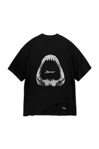 Represent Shark Jaws Tee featuring a large shark mouth graphic on a black shirt