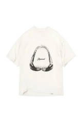 Represent Shark Jaws Tee in White featuring bold graphic design and relaxed fit for casual wear
