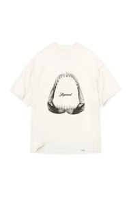Represent Shark Jaws Tee in White featuring bold graphic design and relaxed fit for casual wear