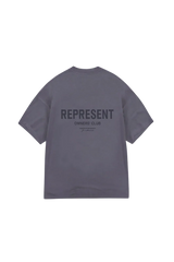 Represent SS24 Owners Club Rubber Logo T-Shirt in gray with back logo print design