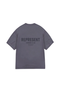 Represent SS24 Owners Club Rubber Logo T-Shirt in gray with back logo print design
