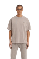 SS24 Owners Club Rubber Logo T-Shirt in light gray, featuring a relaxed fit and premium fabric