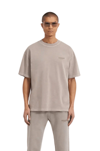 SS24 Owners Club Rubber Logo T-Shirt in light gray, featuring a relaxed fit and premium fabric