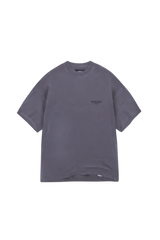 SS24 Owners Club Rubber Logo T-Shirt in dark grey with a relaxed fit and minimal branding