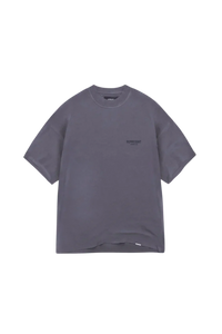 SS24 Owners Club Rubber Logo T-Shirt in dark grey with a relaxed fit and minimal branding
