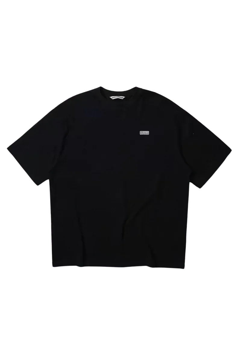 Masonprince Small Logo Basic Tee in black with a small logo on the chest, short sleeves and crew neck