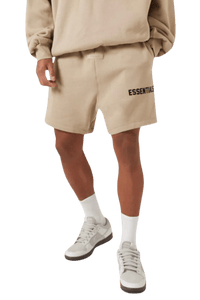 Fear Of God Essentials SS23 Rubber Embossed Shorts in Beige for casual streetwear style