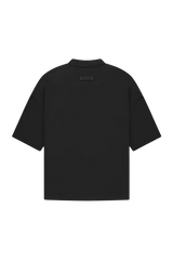 Fear Of God Essentials SS23 V-Neck Tee in black with a relaxed fit and short sleeves