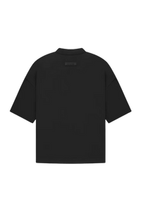 Fear Of God Essentials SS23 V-Neck Tee in black with a relaxed fit and short sleeves