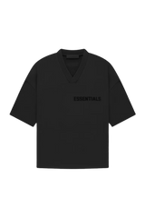 Fear Of God Essentials SS23 V-Neck Tee in black with relaxed fit and minimalistic design