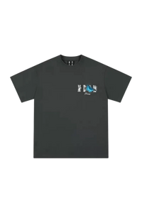 Mr Enjoy Da Money SS24 Butterfly Print Tee in black with a stylish graphic design
