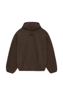 Fear Of God Essentials SS24 Heavy Jersey Arch Logo Hoodie in dark brown with a relaxed fit and minimal design
