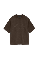 Fear Of God Essentials SS24 Heavy Jersey Arch Logo Tee in Dark Brown for trendy casual wear