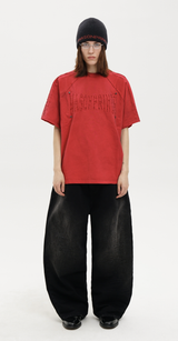 Masonprince   Embroidered Old Short-Sleeved Top