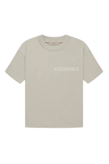 Fear Of God Essentials FW22 Flock Logo Tee in Light Beige with Classic Fit Design