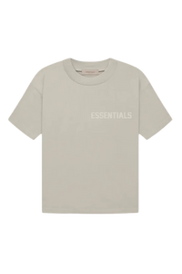 Fear Of God Essentials FW22 Flock Logo Tee in Light Beige with Classic Fit Design