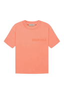 Fear Of God Essentials FW22 Flock Logo Tee in soft peach with minimalist design