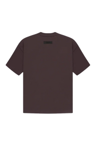 Fear Of God Essentials SS23 Rubber Embossed Tee in dark brown with minimalist style and relaxed fit