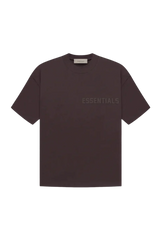 Fear Of God Essentials SS23 Rubber Embossed Tee in dark color with 'ESSENTIALS' logo