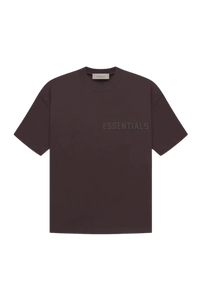 Fear Of God Essentials SS23 Rubber Embossed Tee in dark color with 'ESSENTIALS' logo