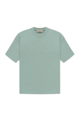 Fear Of God Essentials SS23 Rubber Embossed Tee in Light Green with Minimalist Design