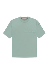 Fear Of God Essentials SS23 Rubber Embossed Tee in Light Green with Minimalist Design