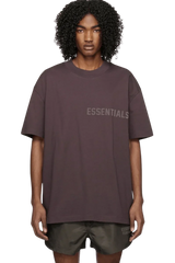 Fear Of God Essentials SS23 Rubber Embossed Tee in dark color with oversized fit and logo detail